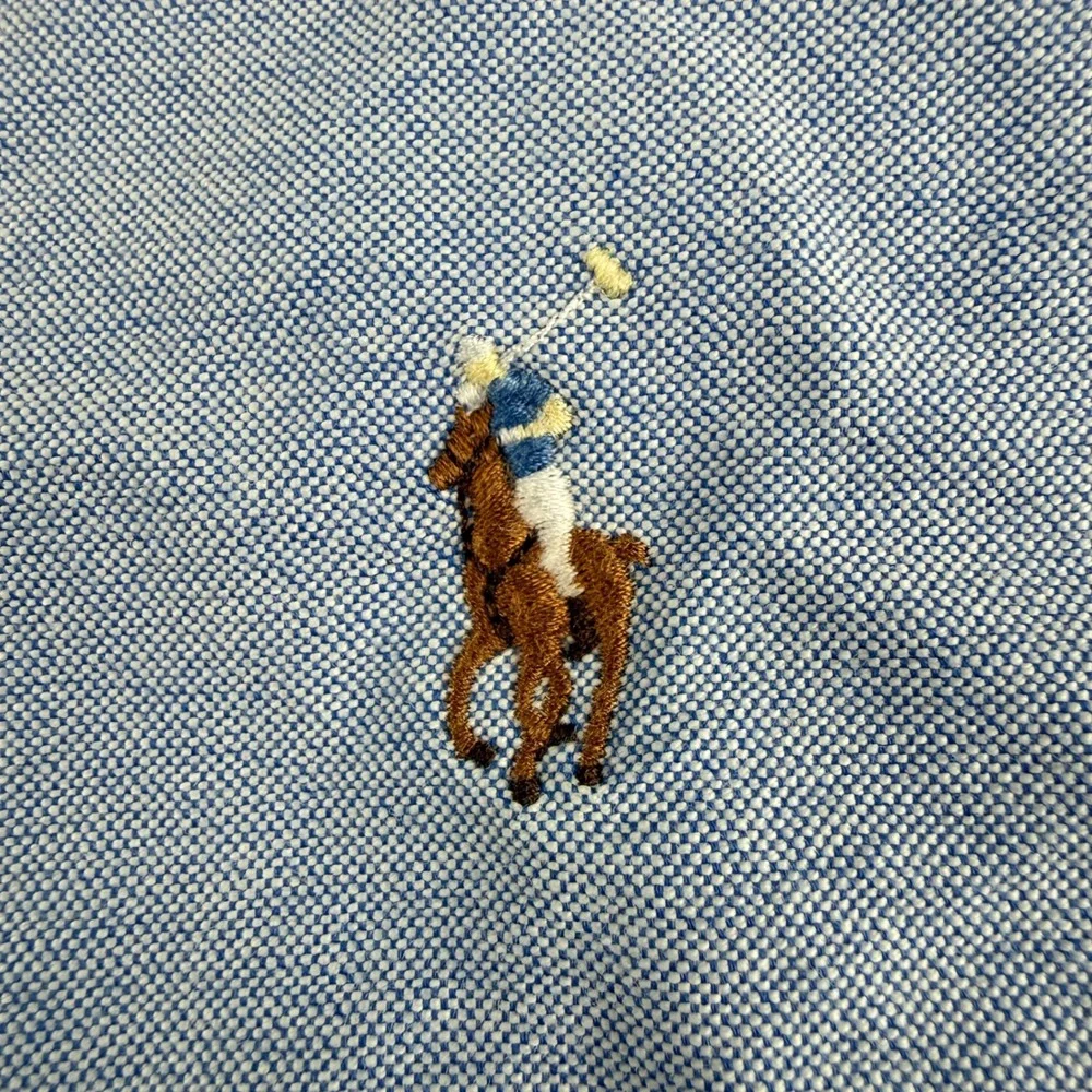 Polo Ralph Lauren Shirt Men's 2XL Blue Classic Untucked Fit Oxford Flesh Pony